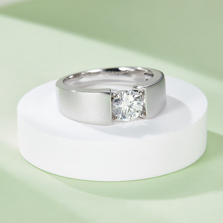 925 sterling silver Moissanite ring for men