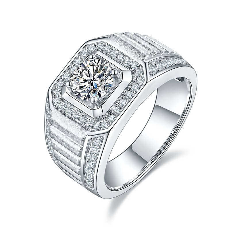 925 sterling silver Moissanite ring for men