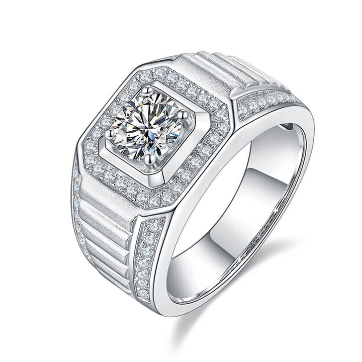 925 sterling silver Moissanite ring for men
