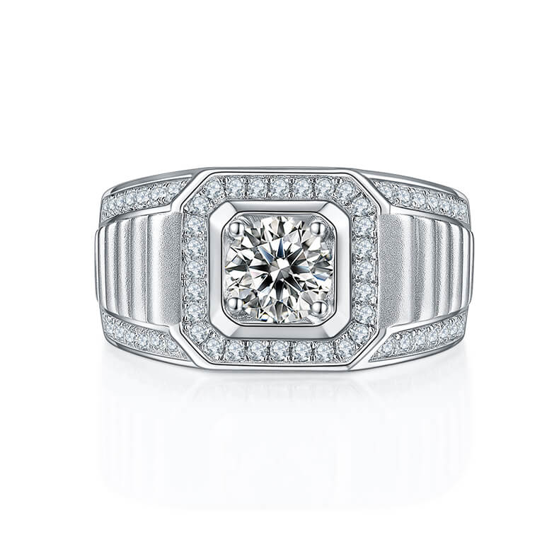 925 sterling silver Moissanite ring for men