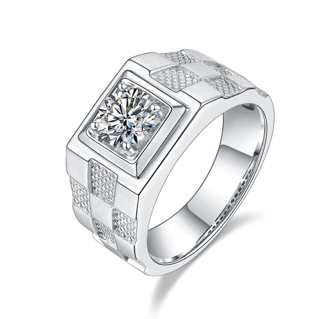 925 sterling silver Moissanite ring for men