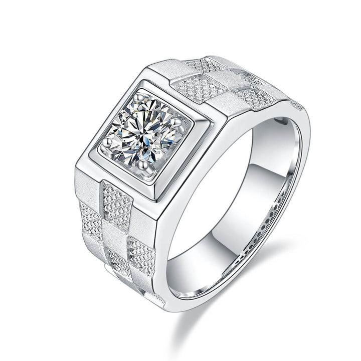 925 sterling silver Moissanite ring for men