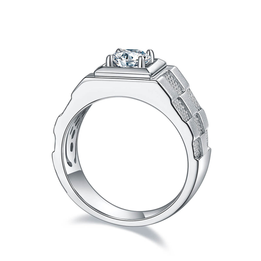 925 sterling silver Moissanite ring for men