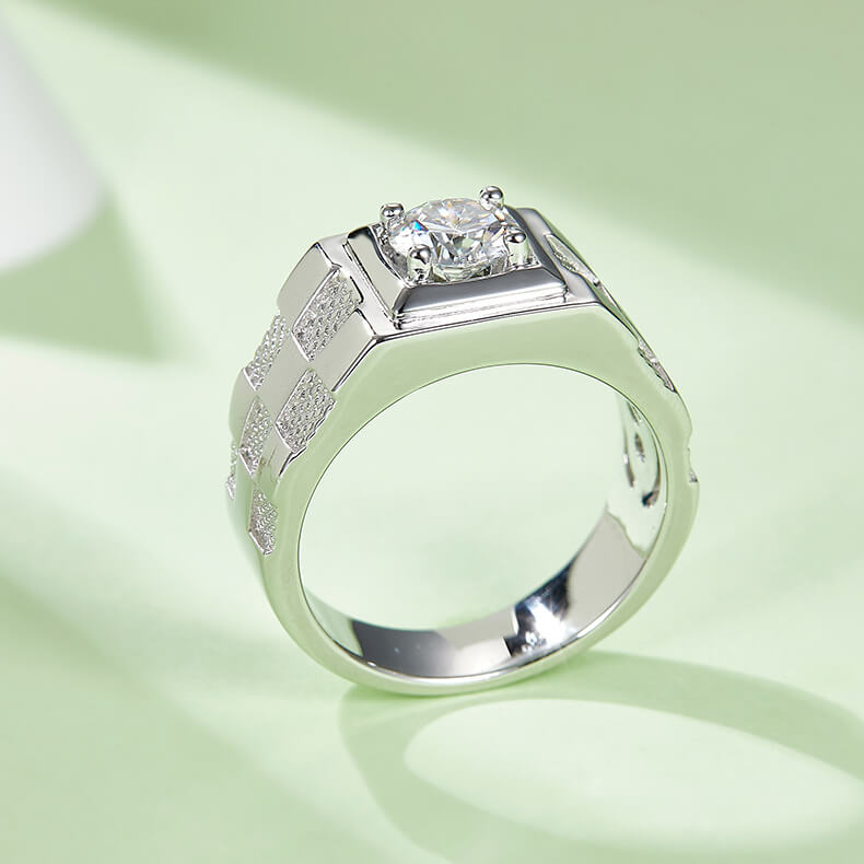 925 sterling silver Moissanite ring for men