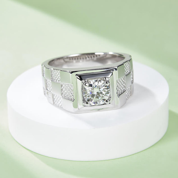 925 sterling silver Moissanite ring for men