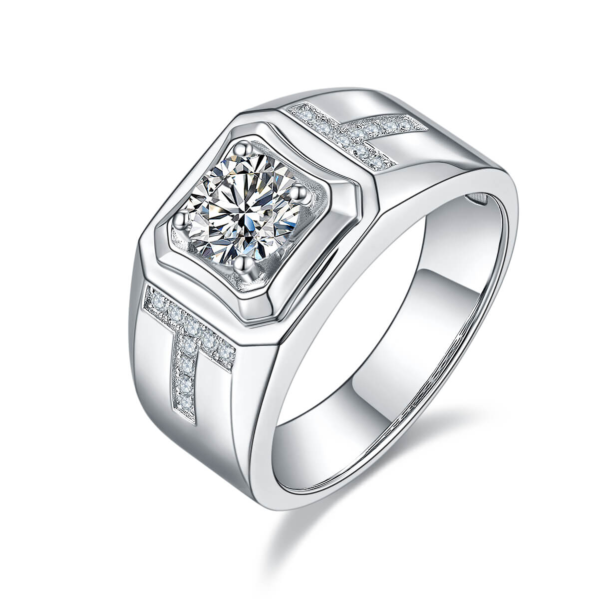 925 sterling silver Moissanite ring for men