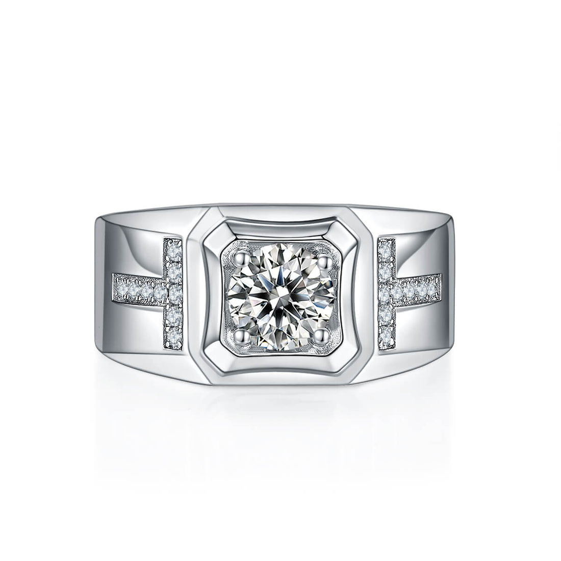 925 sterling silver Moissanite ring for men