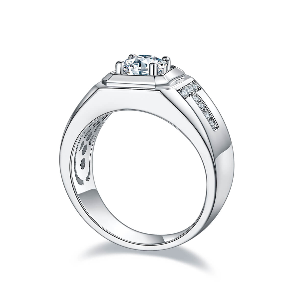925 sterling silver Moissanite ring for men