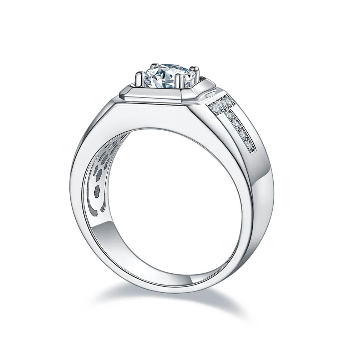 925 sterling silver Moissanite ring for men