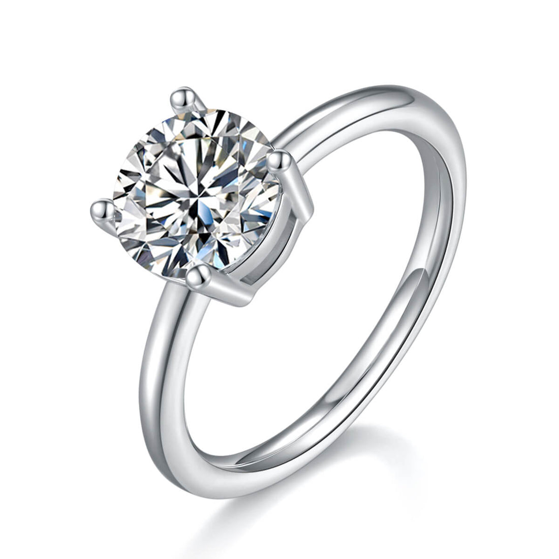 Round cut Moissanite solitaire engagement ring