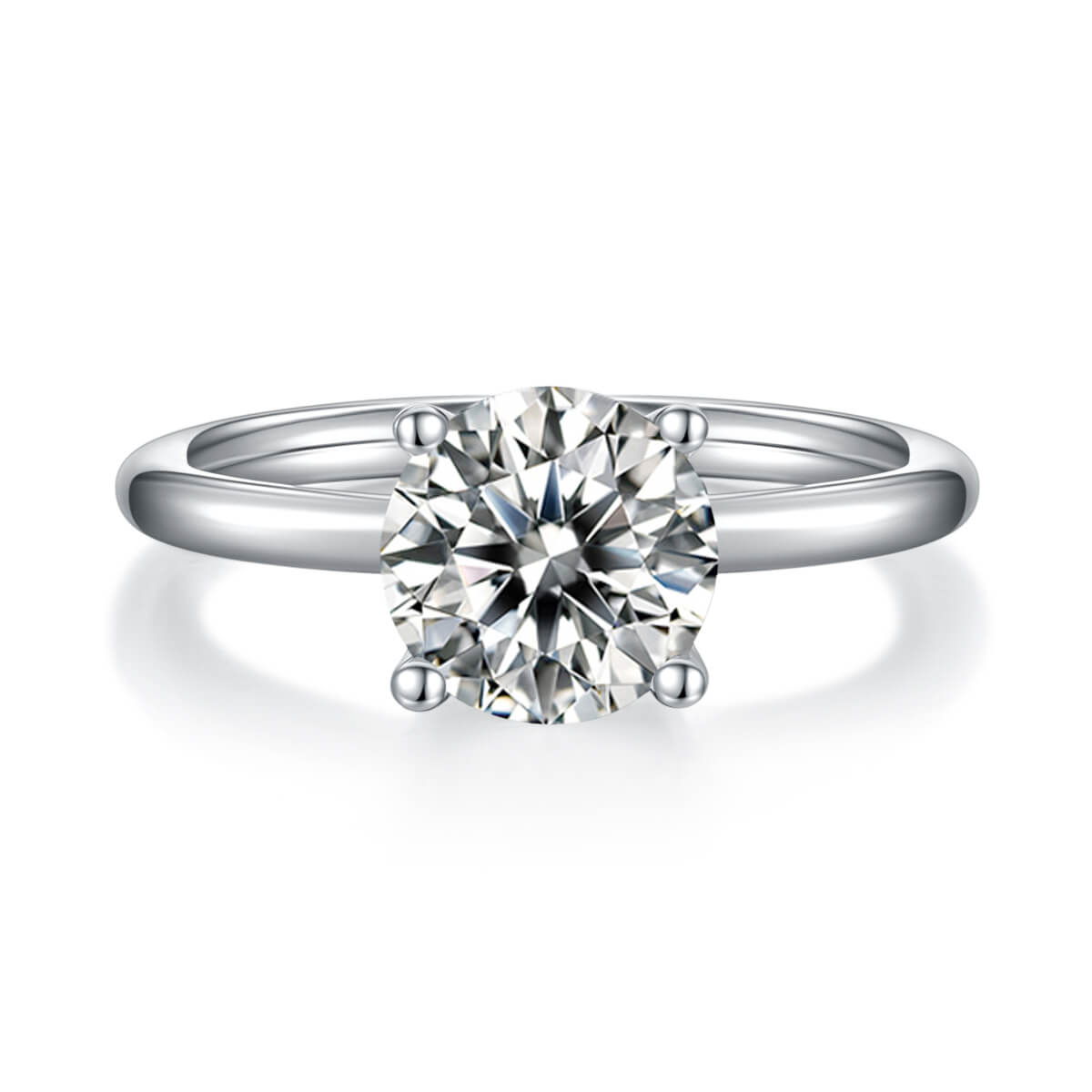 Round cut Moissanite solitaire engagement ring