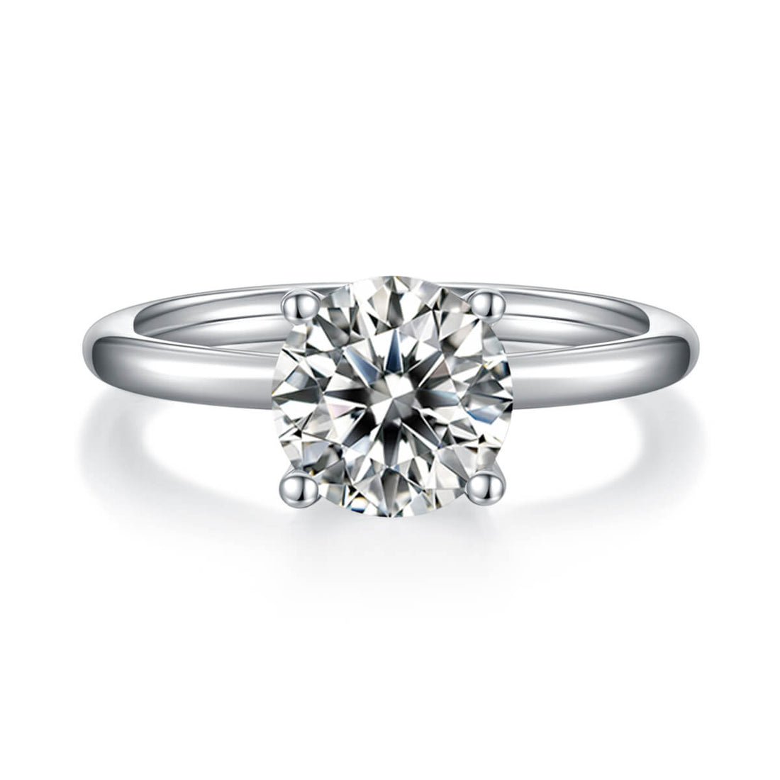 Round cut Moissanite solitaire engagement ring