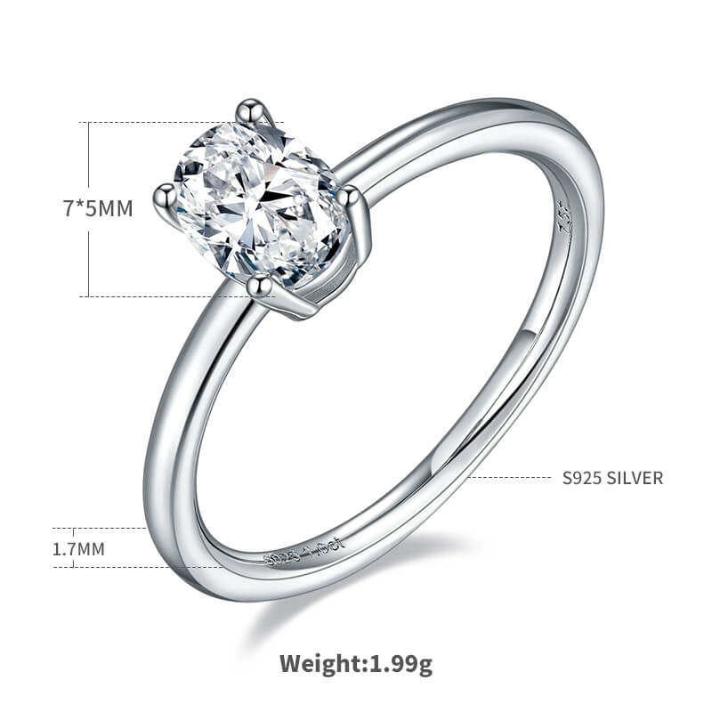 Oval cut Moissanite solitaire engagement ring