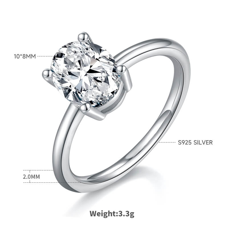 Oval cut Moissanite solitaire engagement ring