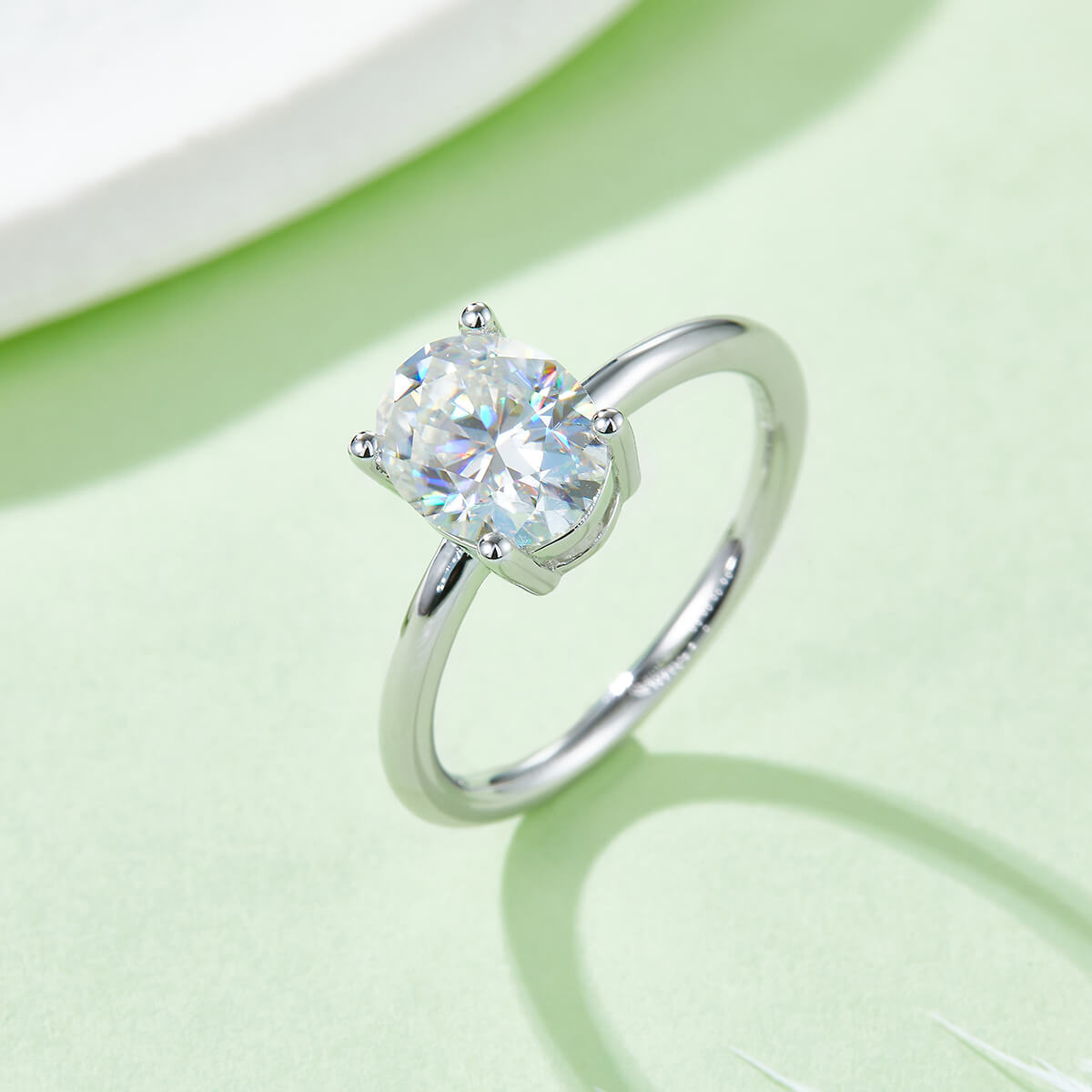 Oval cut Moissanite solitaire engagement ring