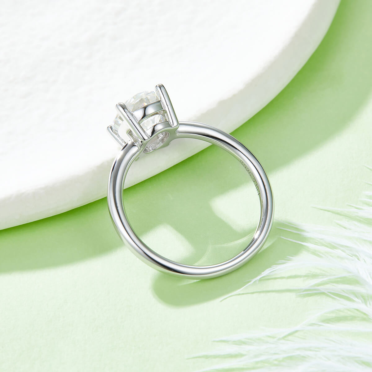 Oval cut Moissanite solitaire engagement ring