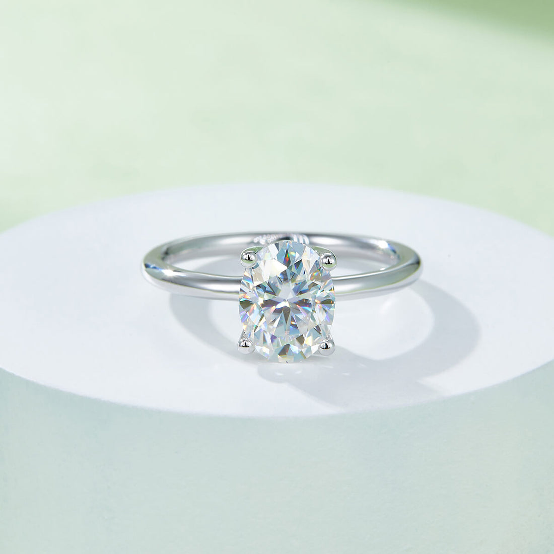 Oval cut Moissanite solitaire engagement ring