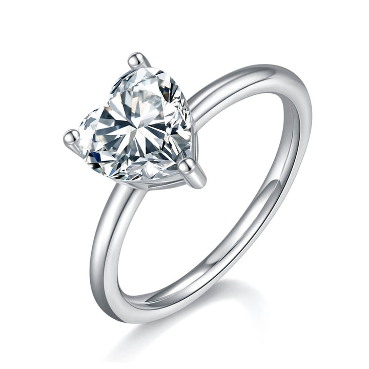 Heart cut Moissanite solitaire engagement ring