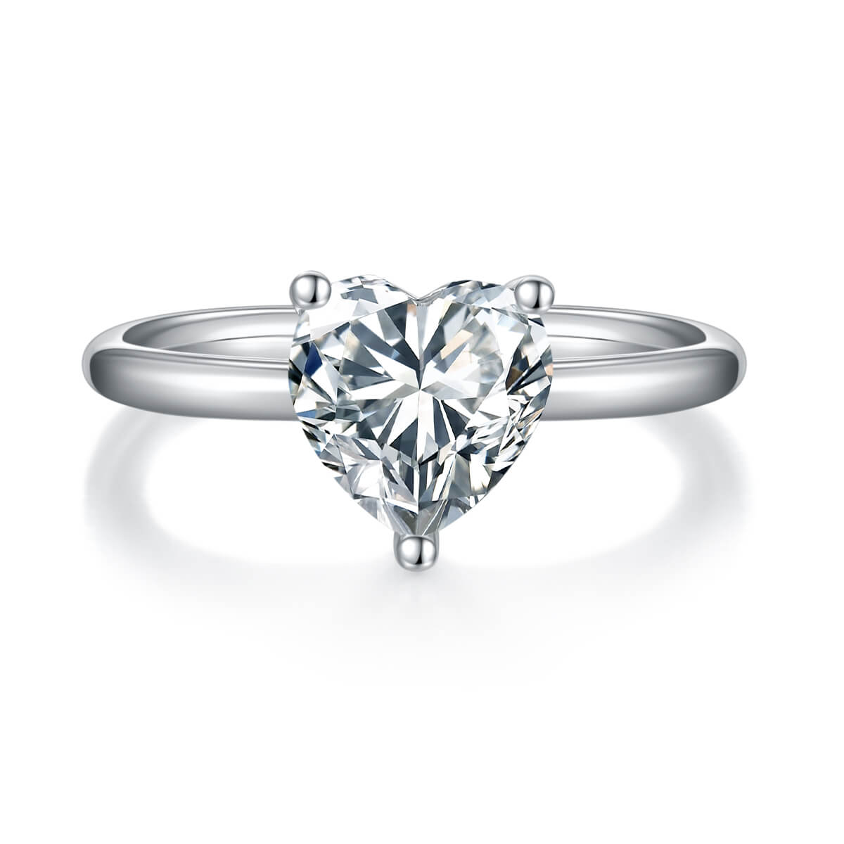 Heart cut Moissanite solitaire engagement ring