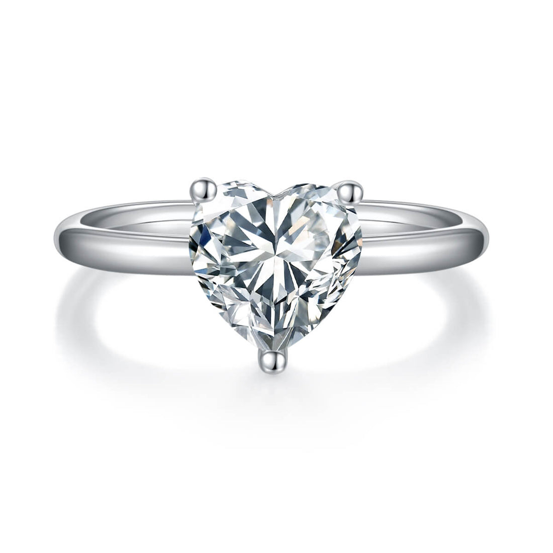Heart cut Moissanite solitaire engagement ring