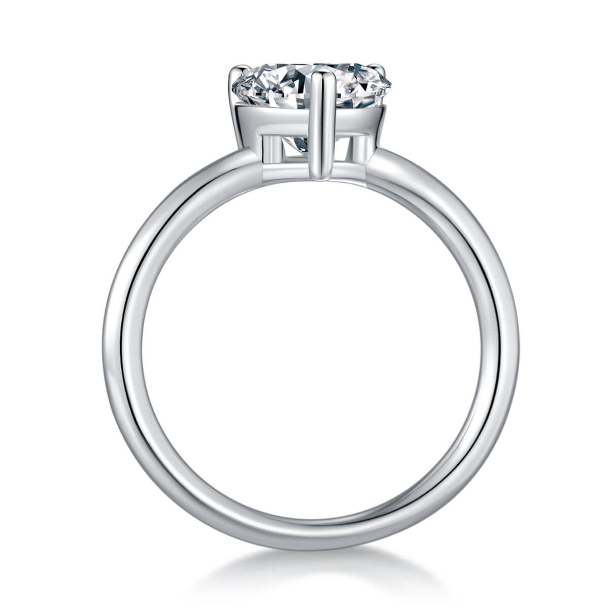 Heart cut Moissanite solitaire engagement ring