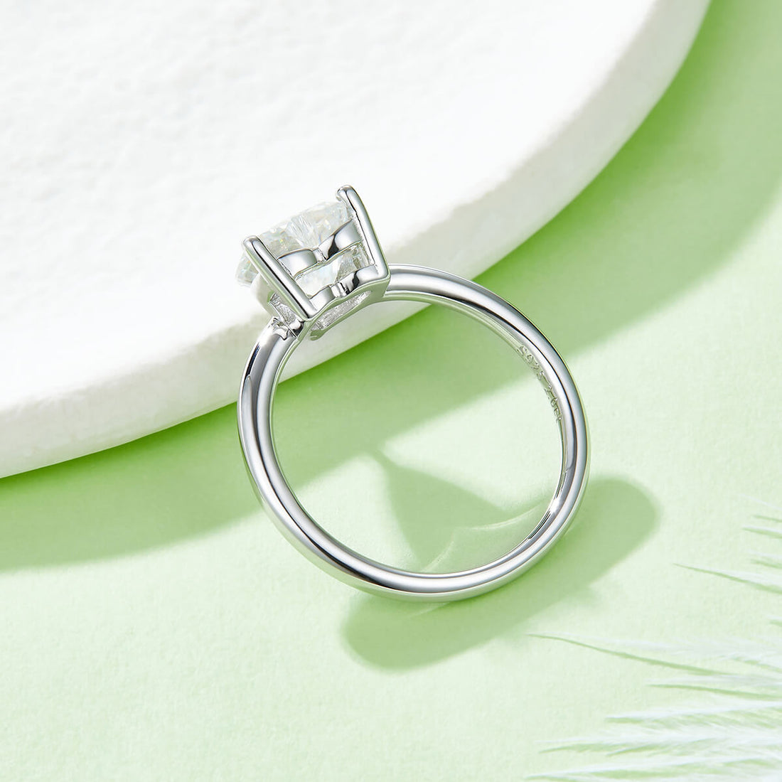 Heart cut Moissanite solitaire engagement ring