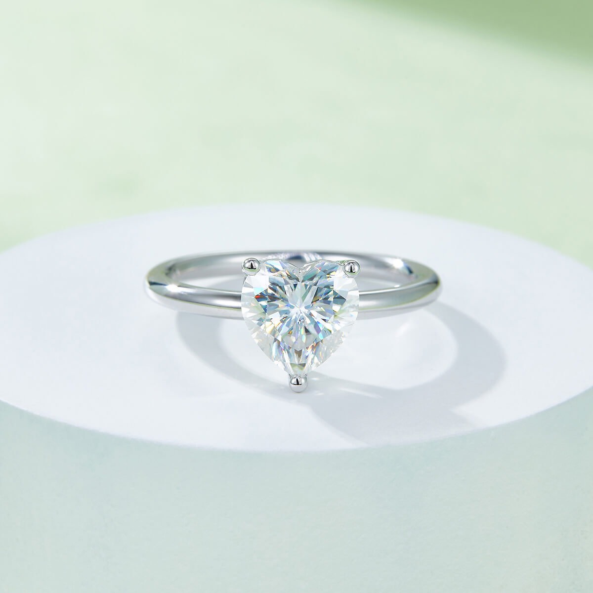 Heart cut Moissanite solitaire engagement ring