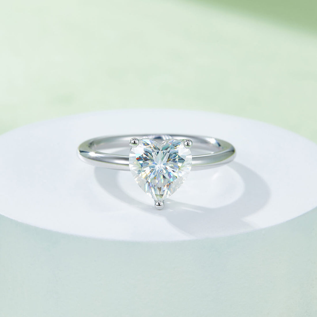 Heart cut Moissanite solitaire engagement ring