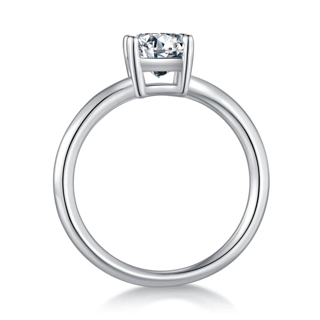 Emerald cut Moissanite solitaire engagement ring