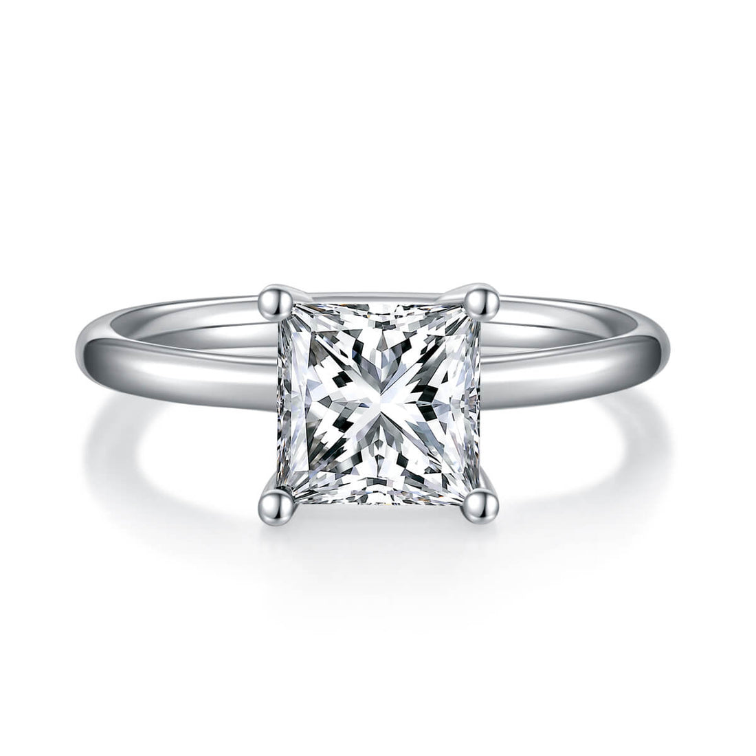 Princess cut Moissanite solitaire engagement ring