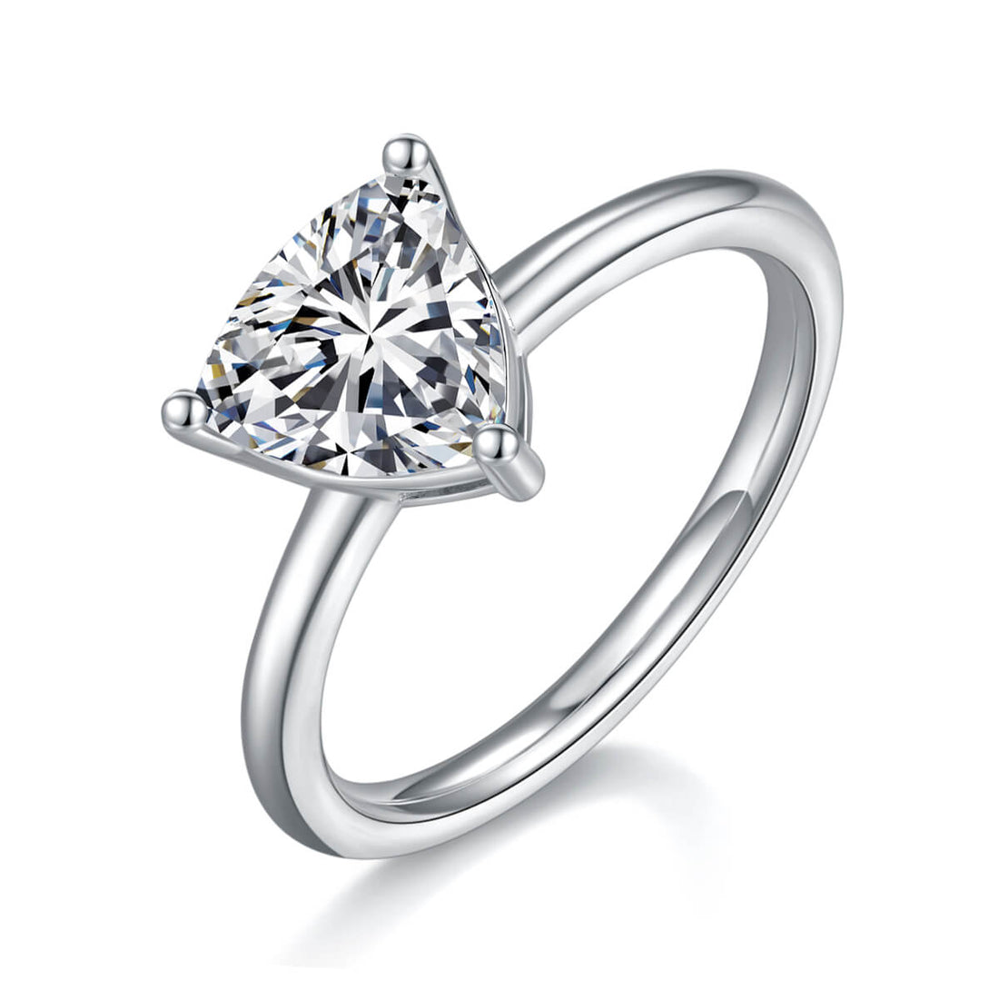 Trillion cut Moissanite solitaire engagement ring