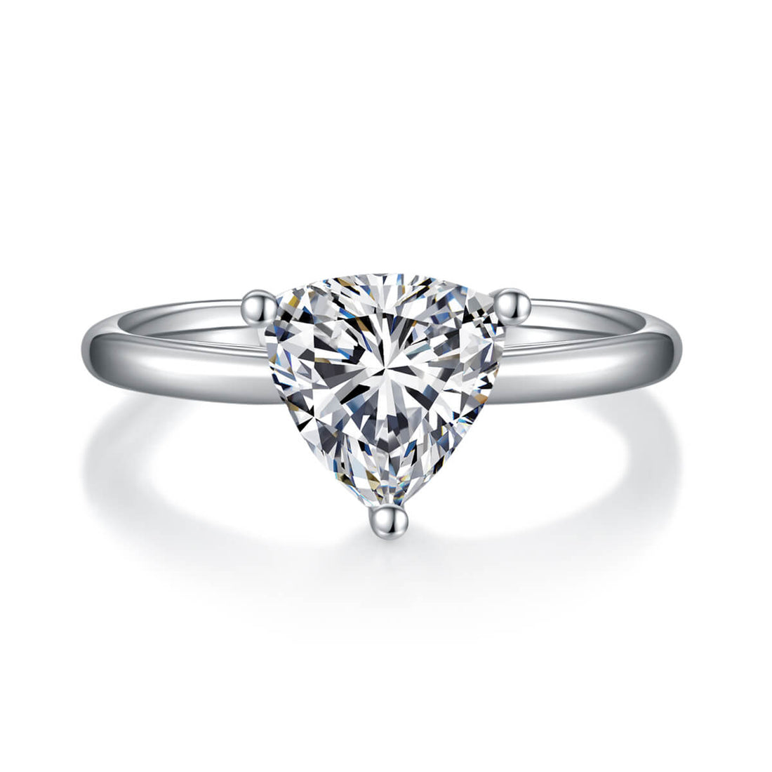 Trillion cut Moissanite solitaire engagement ring