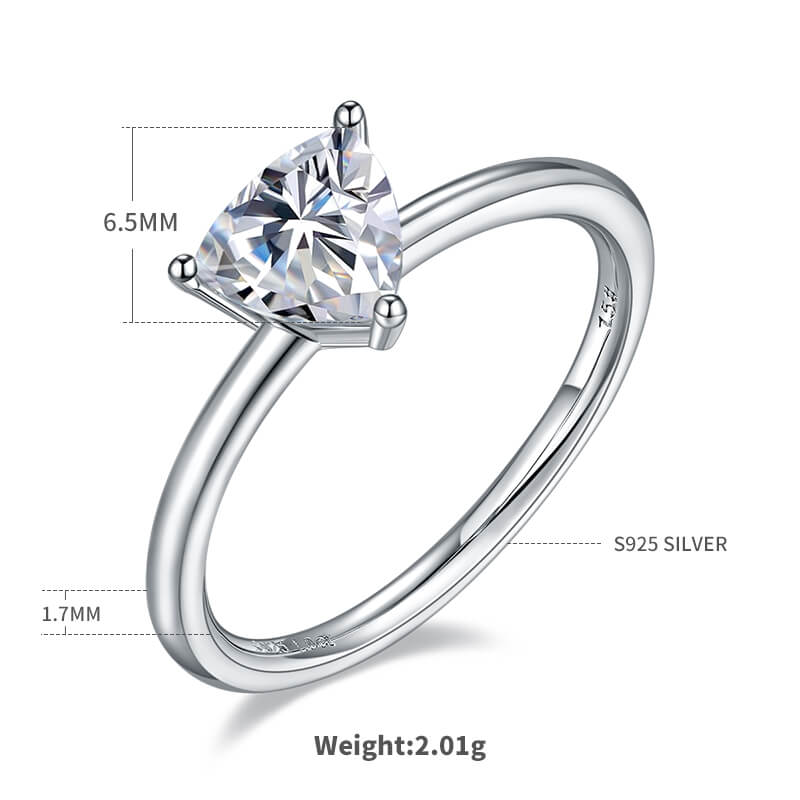 Trillion cut Moissanite solitaire engagement ring