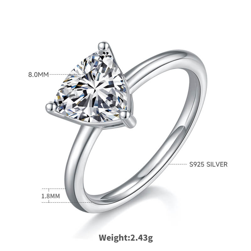 Trillion cut Moissanite solitaire engagement ring