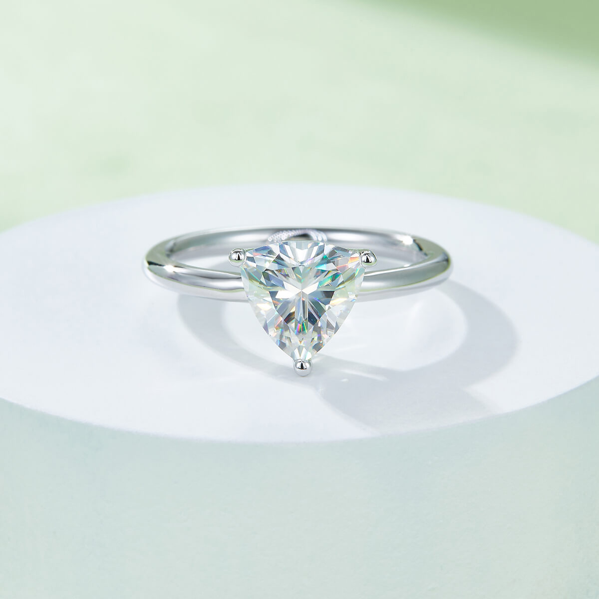 Trillion cut Moissanite solitaire engagement ring