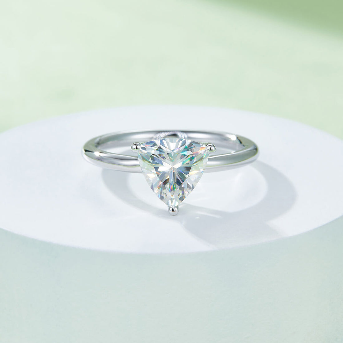 Trillion cut Moissanite solitaire engagement ring