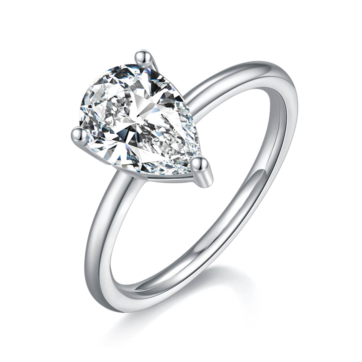 Pear cut Moissanite solitaire engagement ring