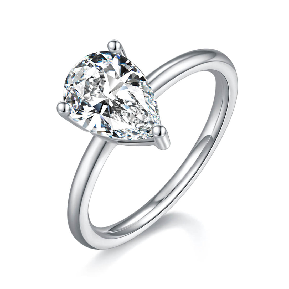 Pear cut Moissanite solitaire engagement ring