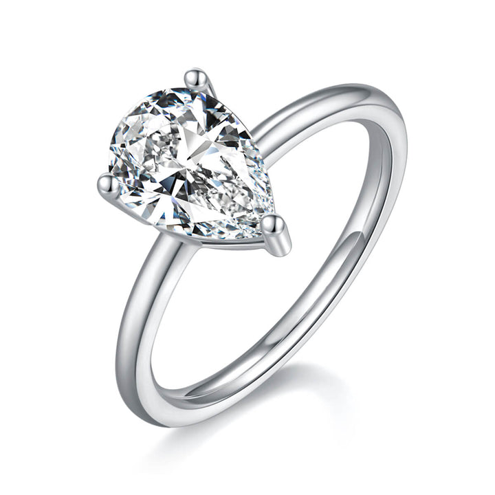 Pear cut Moissanite solitaire engagement ring