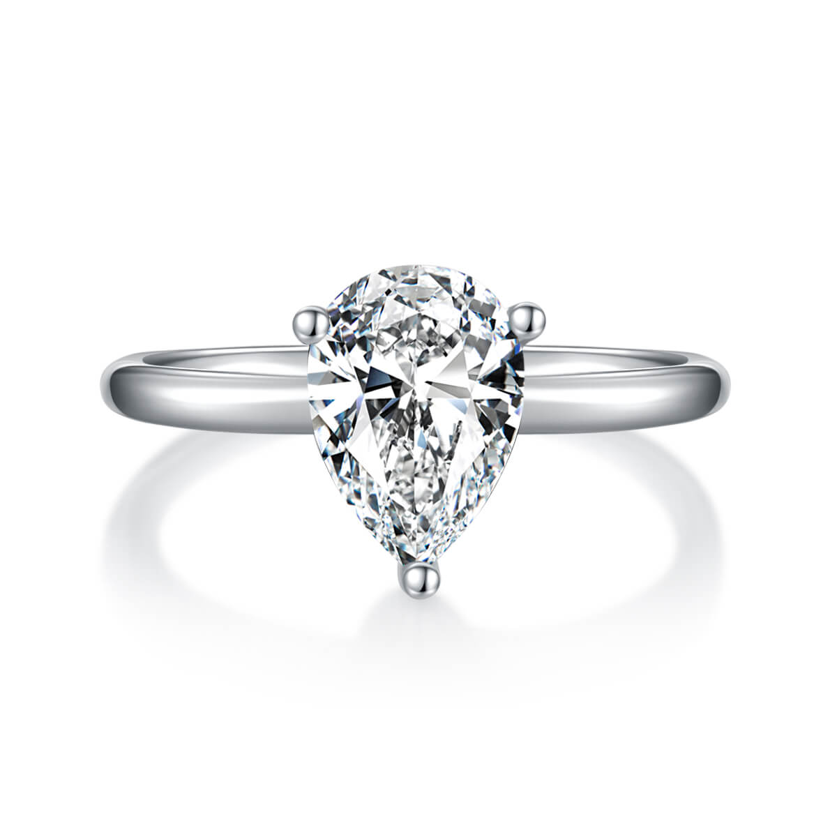 Pear cut Moissanite solitaire engagement ring