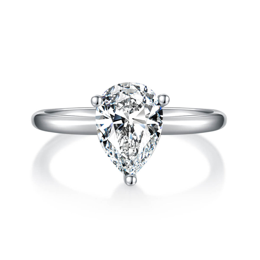 Pear cut Moissanite solitaire engagement ring