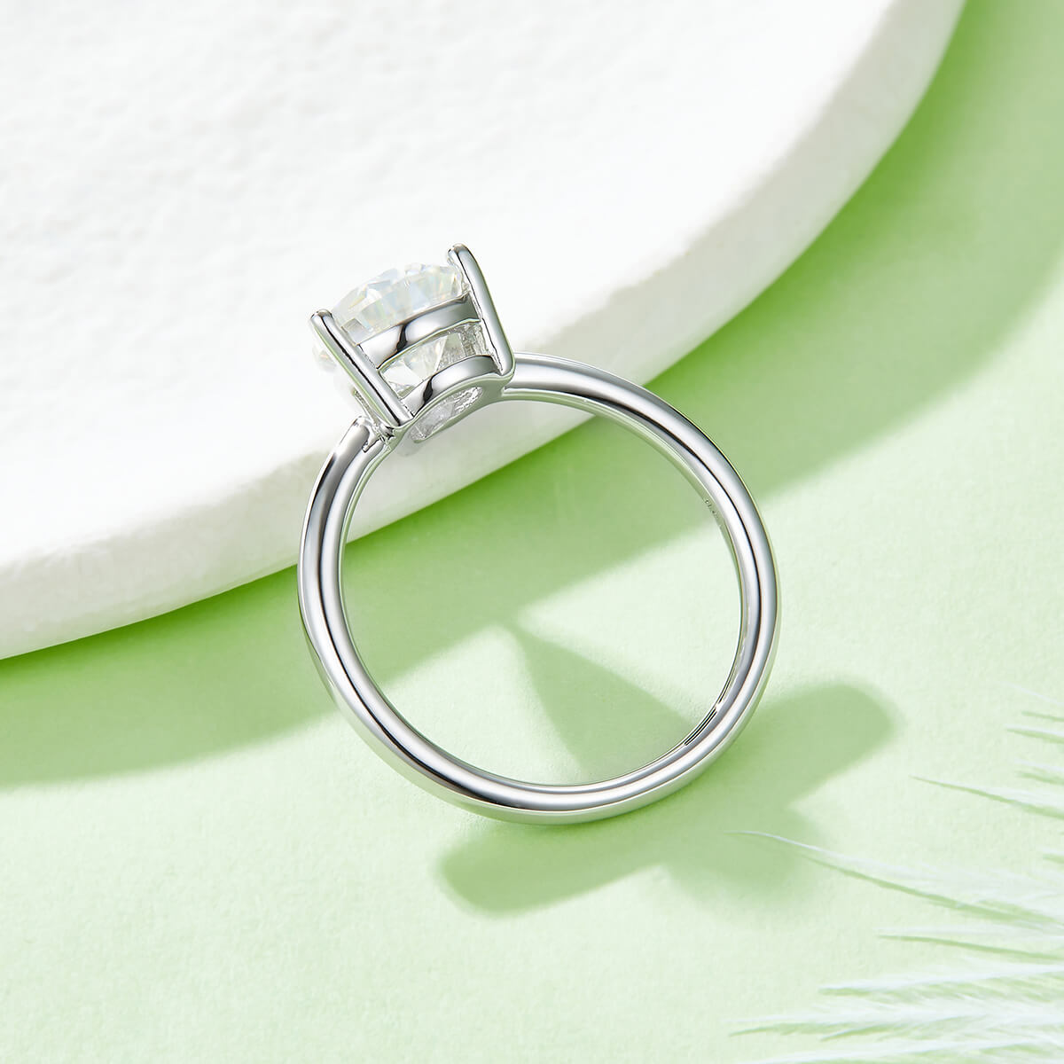 Pear cut Moissanite solitaire engagement ring