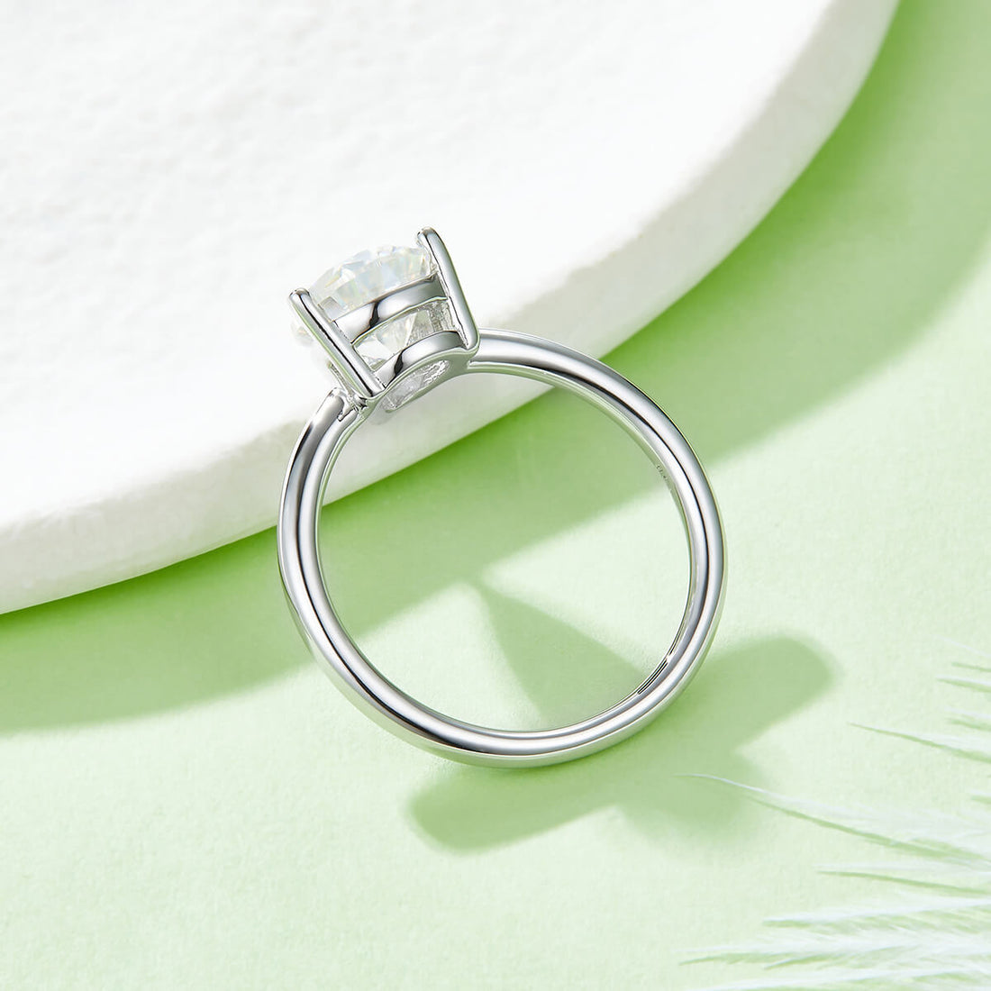 Pear cut Moissanite solitaire engagement ring