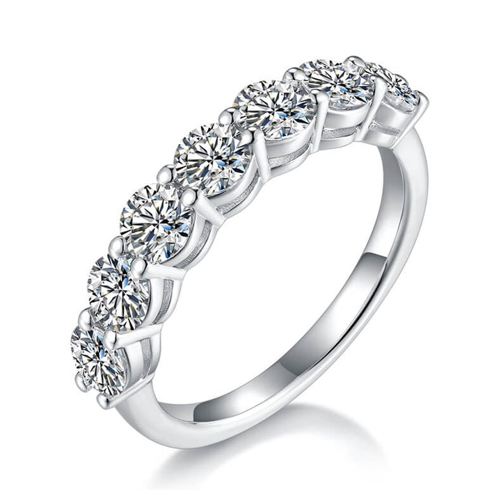 Round cut Moissanite anniversary wedding band