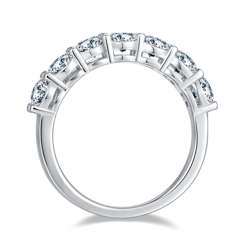 Round cut Moissanite anniversary wedding band