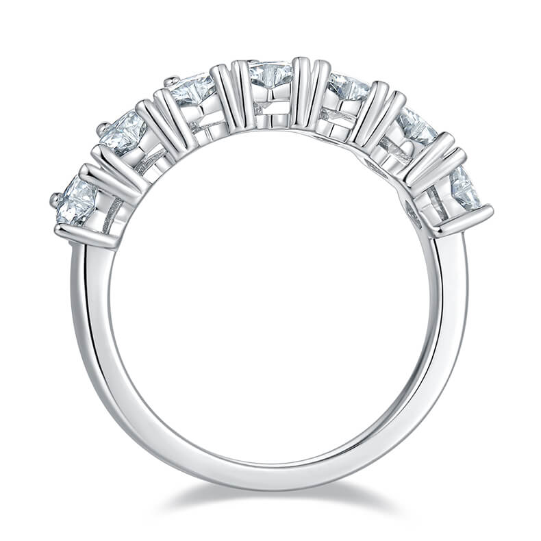 Heart cut Moissanite anniversary wedding band