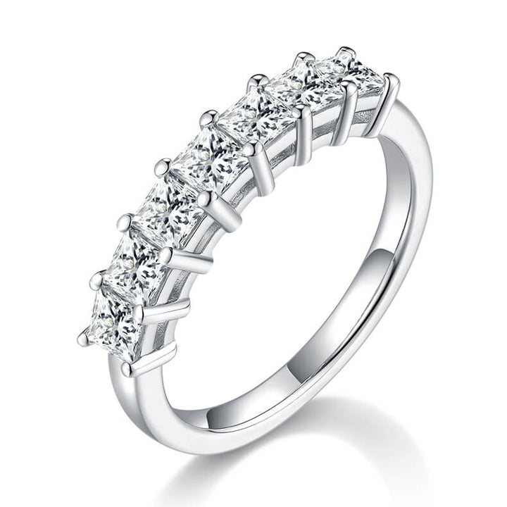 Princess cut Moissanite anniversary wedding band