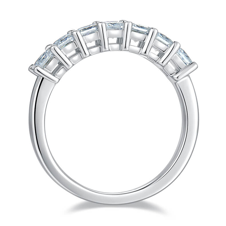 Princess cut Moissanite anniversary wedding band