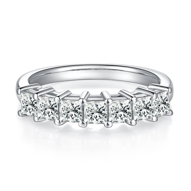 Princess cut Moissanite anniversary wedding band
