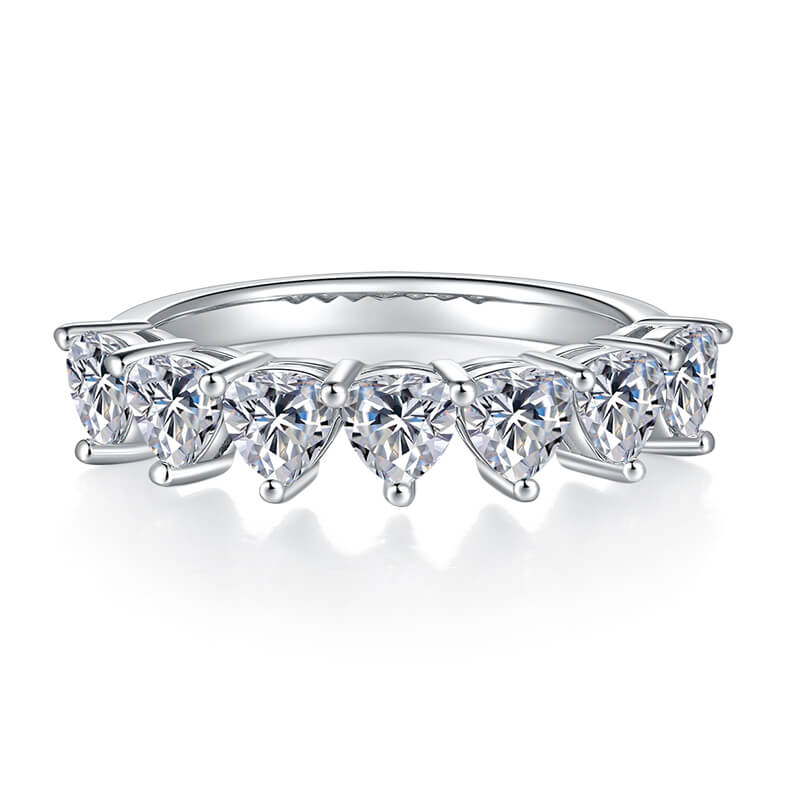 Trillion cut Moissanite anniversary wedding band